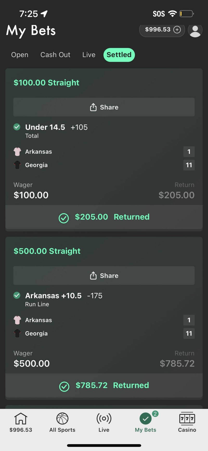 Member payout