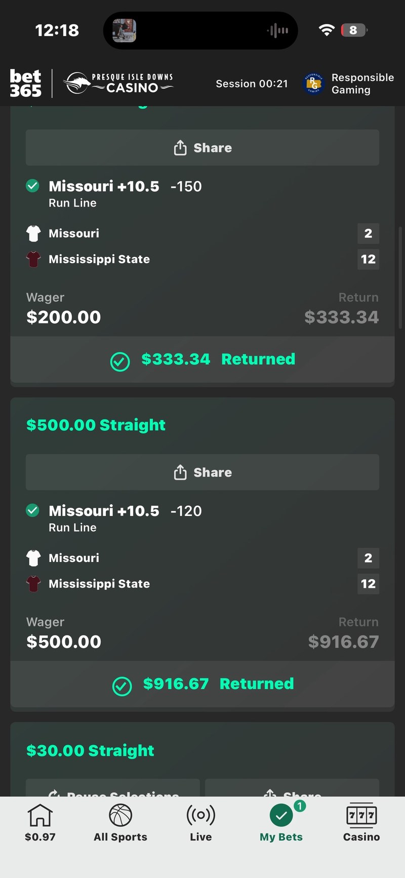 Member payout