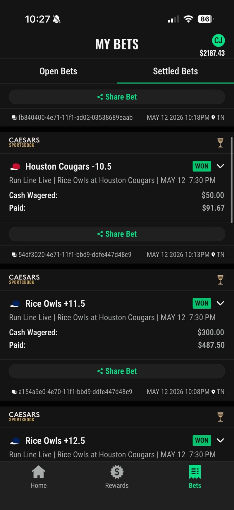 Member payout