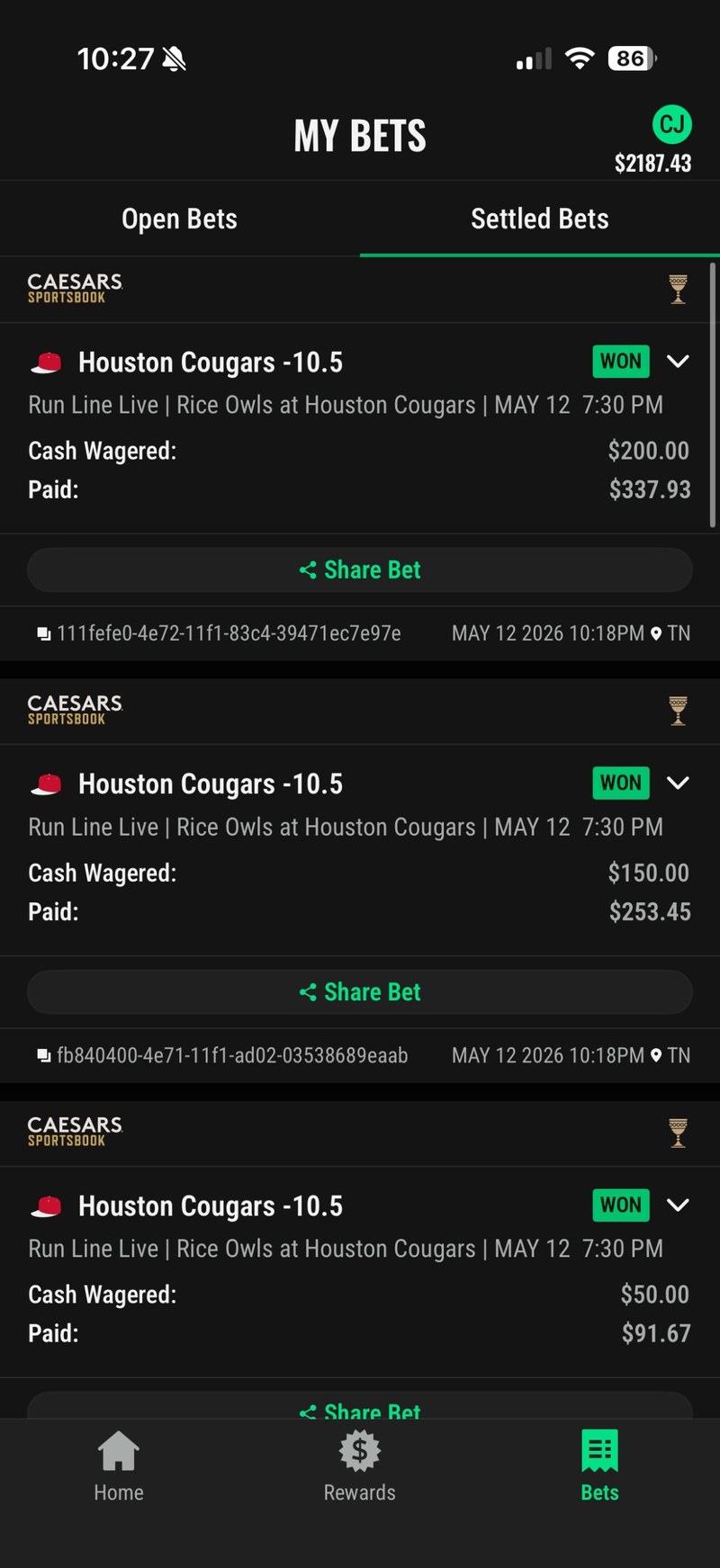Member payout